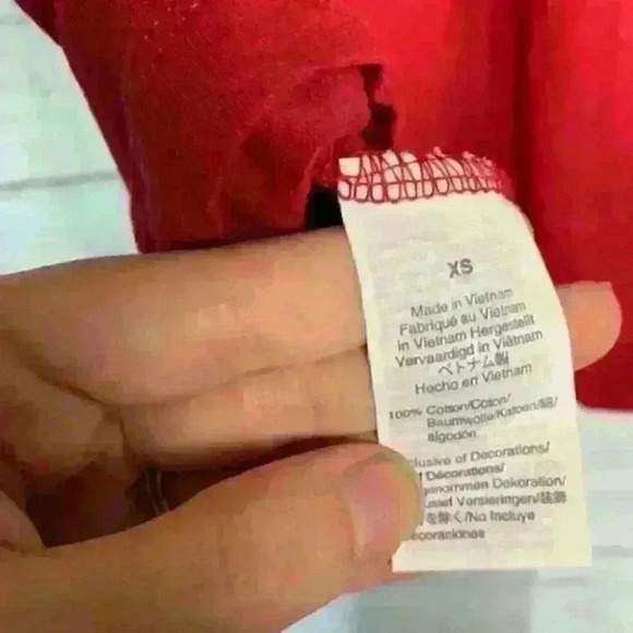 J. Crew red flutter sleeve eyelet babydoll top xs - Picture 9 of 11